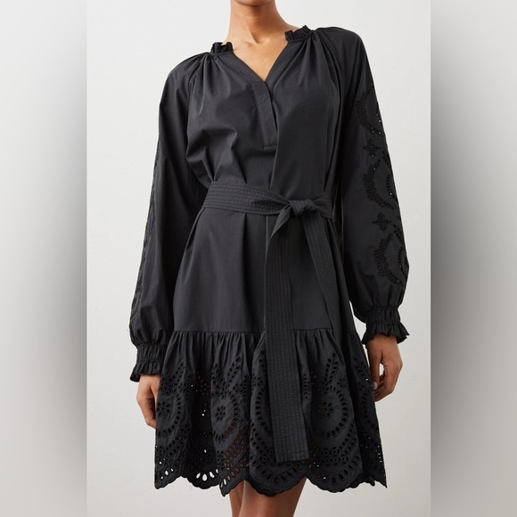 Rails Saylor Black Eyelet Dress Size Small - Picture 3 of 12